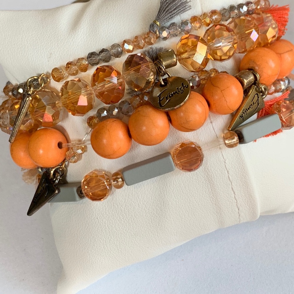 Euc Erimish Mango Stack 6 Stretch Bracelets Dangl… - image 2